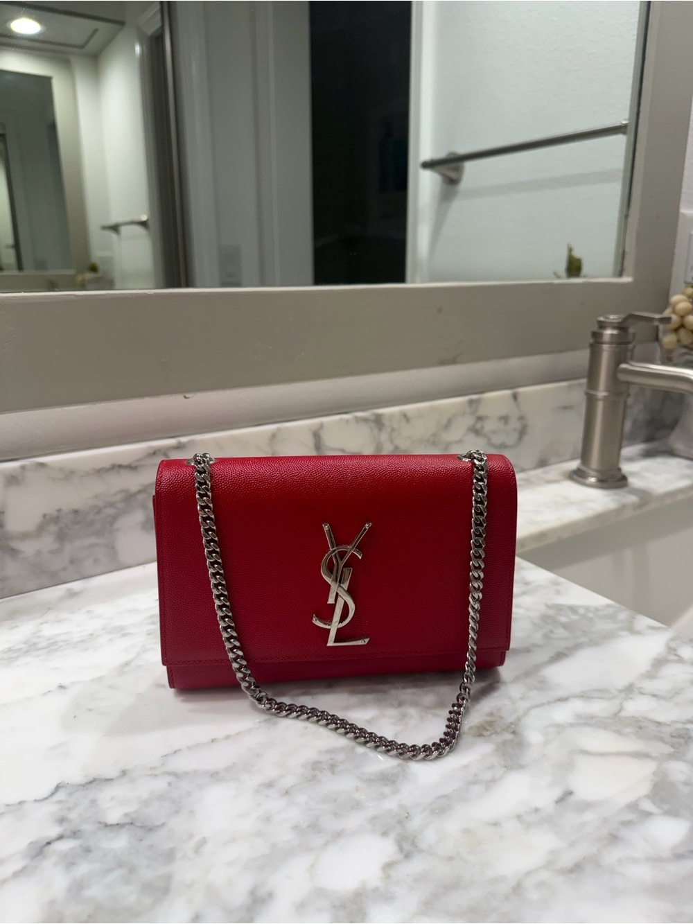 Saint Laurent YSL Kate red leather mini WOC